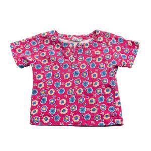 90's Youth AOP Colorful Print 2 Button Polo Style Girls T shirt